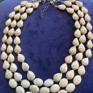 Cream Howlite 3--Strand Necklace!